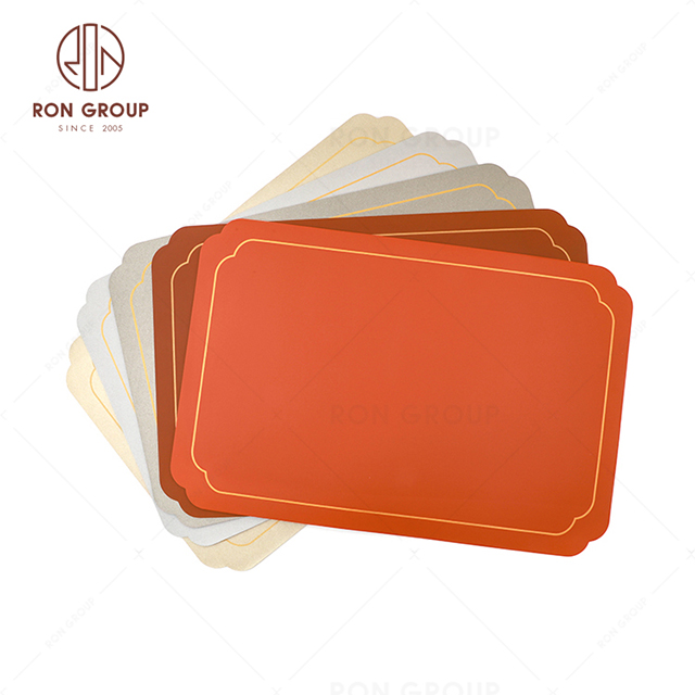 Wholesale high-end quality hotel restaurant modern dining table mat Ruyi gold rim placemat