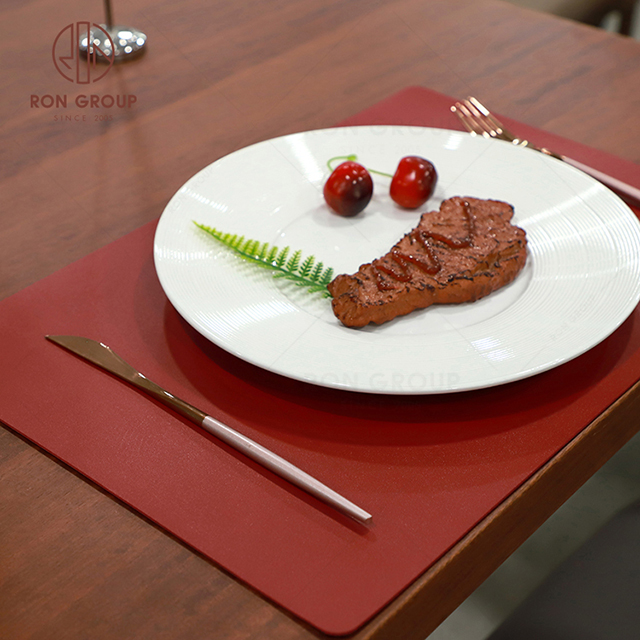 Hot sale modern hotel restaurant elegant dining table mat Two-tone rectangular placemat