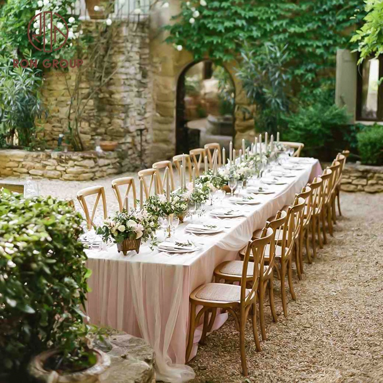Wholesale Manufacturer Banquet Event Wedding Party Crossback X Chair solid wood stackable oak cross back wooden dining chairs