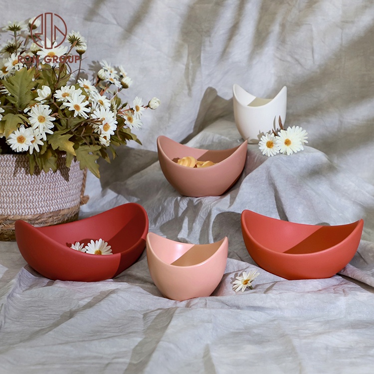 Nordic Creative Custom Wedding Banquet Party Tableware Decoration Colored Glaze Lotus Flower Shaped Plate Porcelain Ceramic Bowl