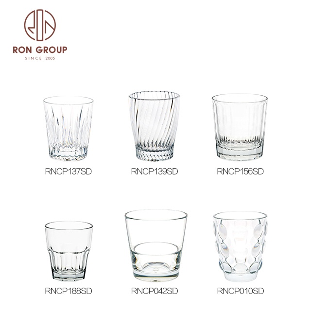 600ml Custom Wedding Banquet Party Hotel Commercial Drinkware Transparent Clear PC Shot Whisky Cup Stemless Plastic Wine Glass