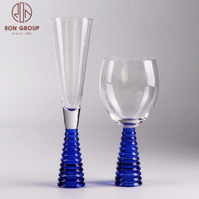 Eco Friendly Wholesale Wedding Banquet Party Hotel Glassware Drinkware Champagne Flutes Thin Stem Silicone Colored Wine Glass