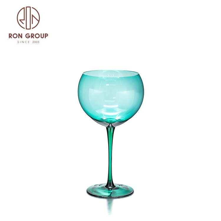 Wholesale Luxury Wedding Party Banquet Drinkware Glassware Wine Beer Champagne Green Clear Stemware Colored Goblets Glass Cup