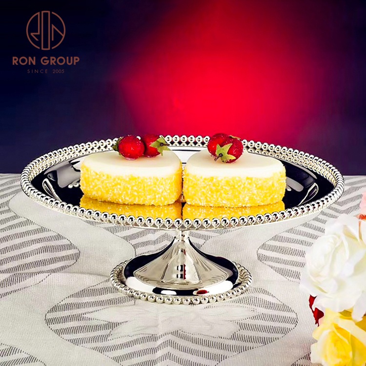 Wholesale Luxury Cheap Price Wedding Party Banquet Decoration High Foot Metal Round Silver Snack Dessert Display Rack Cake Stand