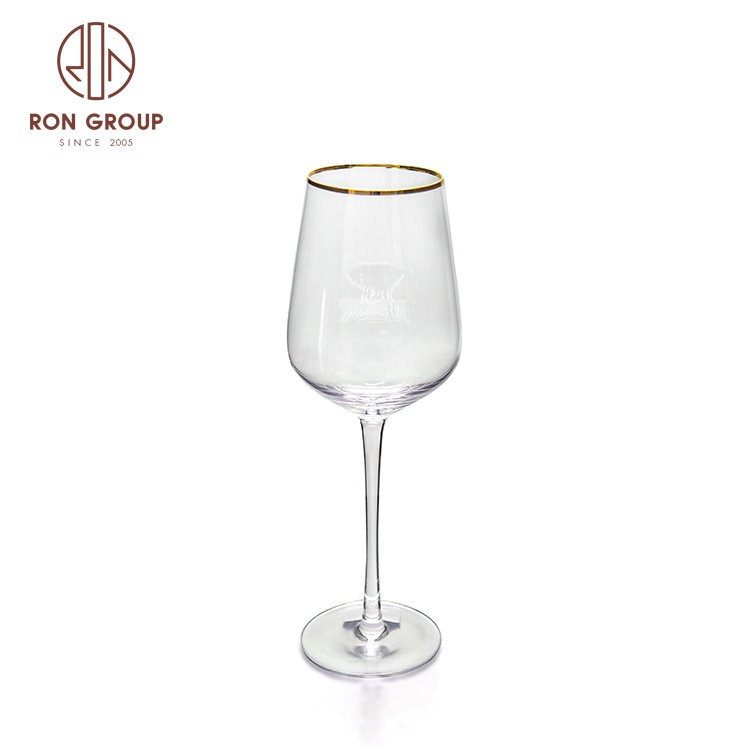 Custom Wedding Banquet Party Glassware Drinkware Gold Rim Champagne Flutes Goblet Elegant Glasses Cups Vintage Luxury Wine Glass