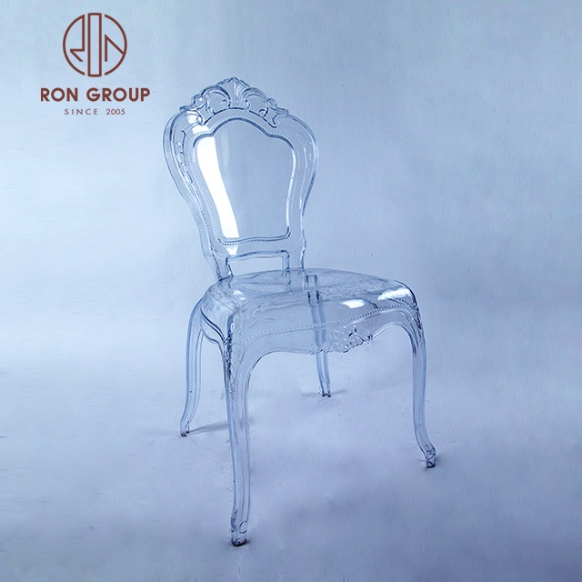 High End Events Wedding Banquet Outdoor Indoor Furniture Stackable Transparent Clear Ghost Chair Acrylic PC Dining Plastic Chair