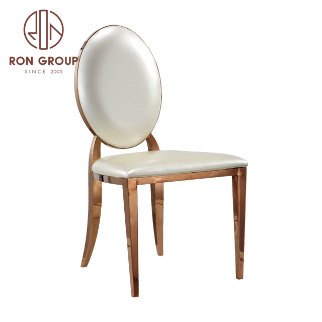 foshan factory luxury furniture hotel wedding party banquet events stainless steel leisure gold chair metal frame dining chair