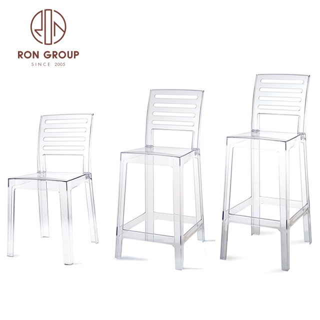 modern transparent plastic pc gliss leisure half bar chair for restaurants