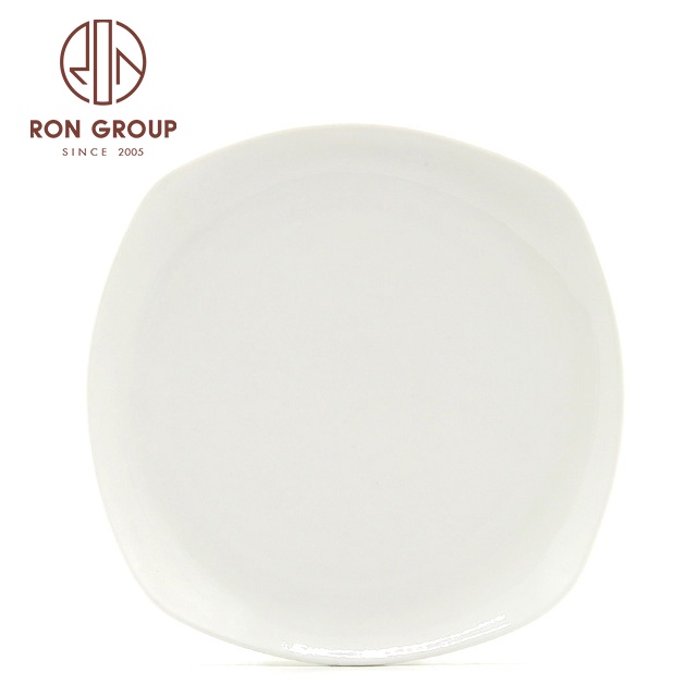 Wholesale ceramic serving dish plate cheap bulk flat white porcelain dinner plates for wedding customized plates