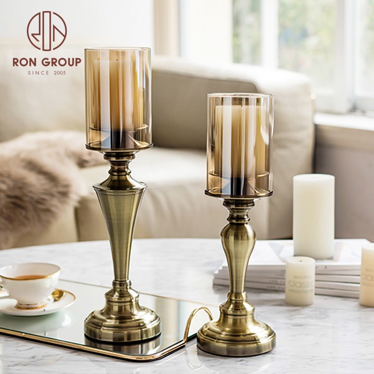 Low Factory Price High Quality Golden Candle Holder Luxurious Christmas Standing Metal Candle Stick Holders For Wedding