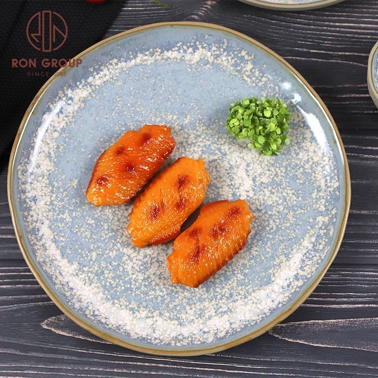 Modern New Design Hotel High Quality Blue White Porcelain Bowl Dinnerware Tableware Restaurant Wedding Dinner Ceramic Plate Sets