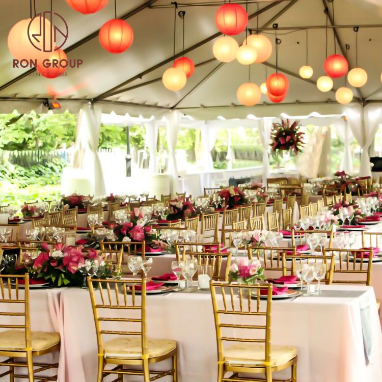 Luxury wholesale high quality gold bulk stainless steel wedding party restaurant dinner mental tiffany chiavari chairs