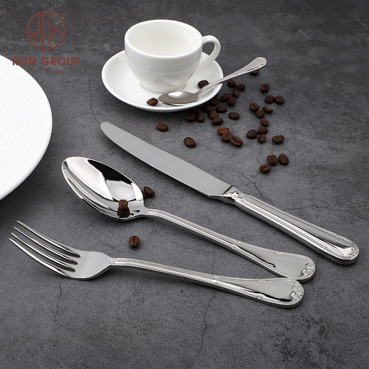 Wholesale High Quality Polished Spoon Fork Luxury Utensil Wedding Flatware Silver Knife Cutlery Set Stainless Steel