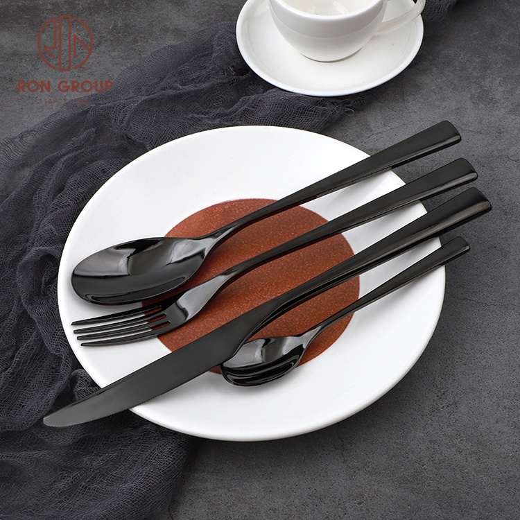 Kitchen Utensils Fork Spoon Black Dinnerware Silverware for Event Restaurant Stainless Steel Western Luxury Flatware Cutlery Set