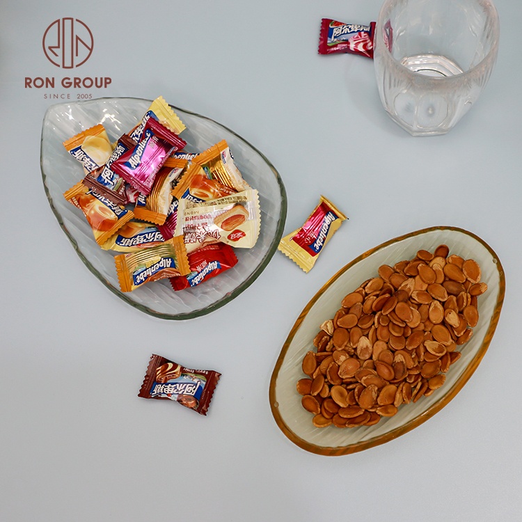Custom modern event banquet egg and leafs shape fruit candy snack tray designed unique craftwork dish plastic plates for wedding