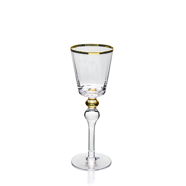 Lead Free Factory Wholesale Crystal Champagne Glass Luxury Romantic Wedding Glass Flute Creative Golden Trim Wine Glass