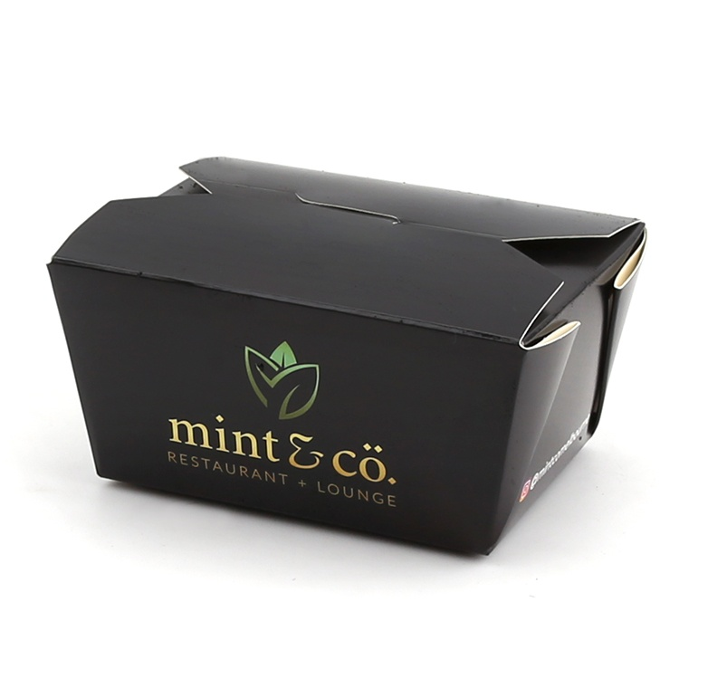 High Quality Custom Logo Printed Black Color Disposable Cardboard Takeout Take Away Paper Food Packaging Lunch Box