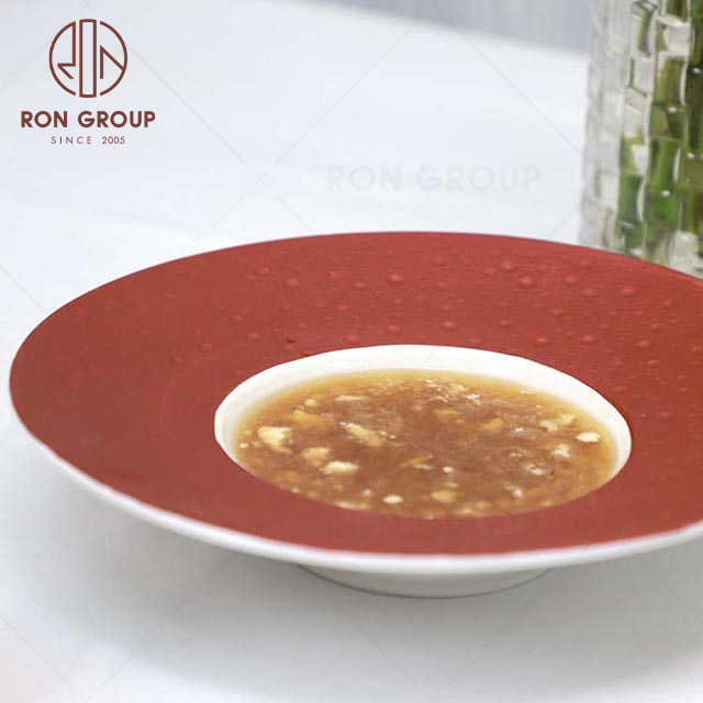 High-end quality wedding restaurant banquet luxury Meteor shower soup bowl ceramic plate