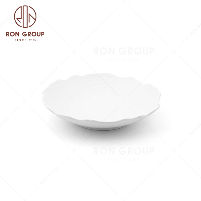Popular cheap high-grade banquet wedding Special-shaped soup plate Mocha white porcelain plate