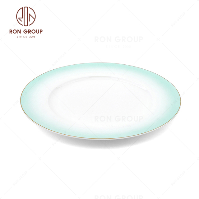 Superior quality modern wholesale hotel Michelin-starred restaurant banquet elegant gradient color flat ceramic plate