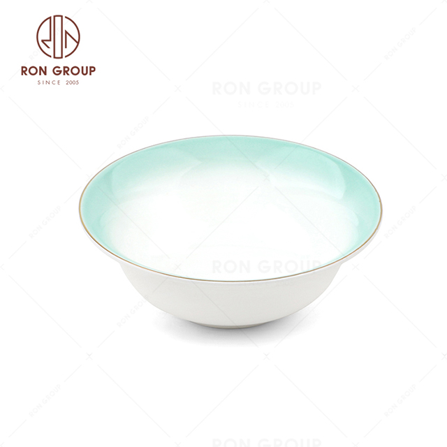 Factory direct sale excellent quality hotel wedding buffet banquet tableware Gradient color ceramic bowl
