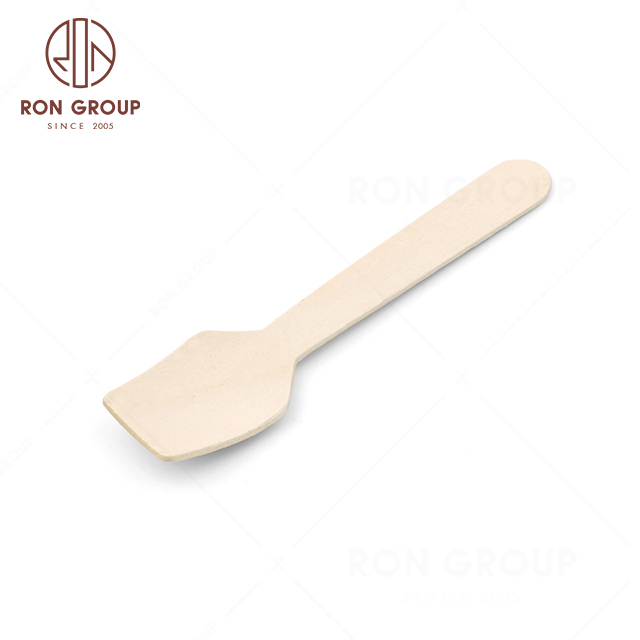 High-end quality wholesale cheap hotel restaurant fast food cafe simple Birch disposable cutlery ice cream spoon