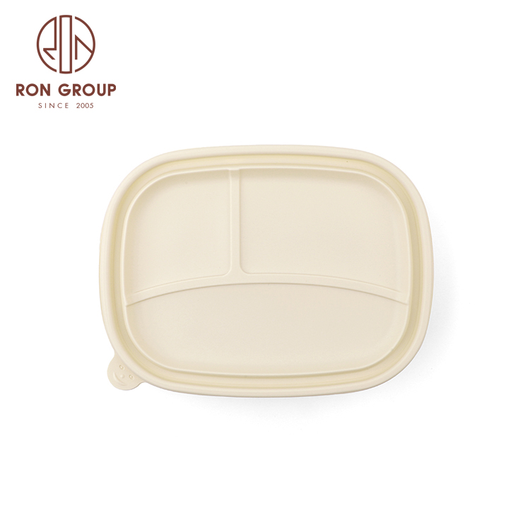 Superior quality wholesale popular hotel restaurant fast food practical simple three compartment disposable cornstarch lunch box