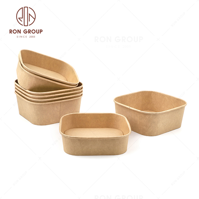 Cheap price Simple and environmentally friendly restaurant kraft paper square disposable lunch box