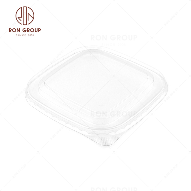 Wholesale Cheap price restaurant takeaway Transparent disposable lunch box square rounded PET lid