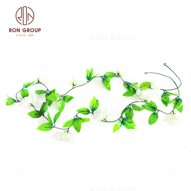 Romantic decoration used hot selling restaurant banquet wedding party beautiful artificial White rose vine