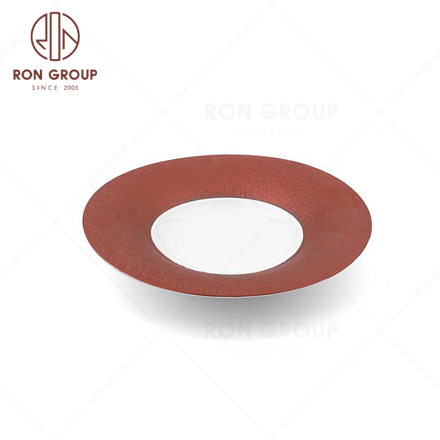 Wholesale Cheap price restaurant wedding tableware modern Meteor shower soup ceramic plate