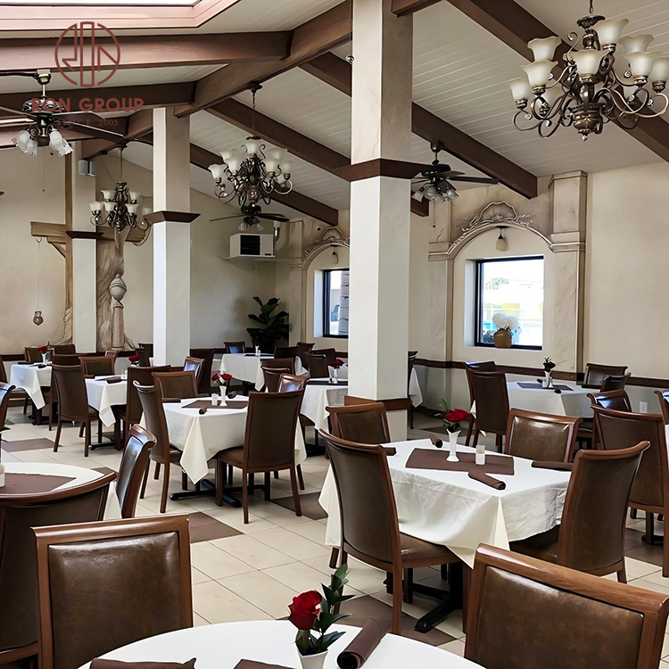 Classic Brown Leather Banquet Chair for Wedding & Hotel Dining Venues