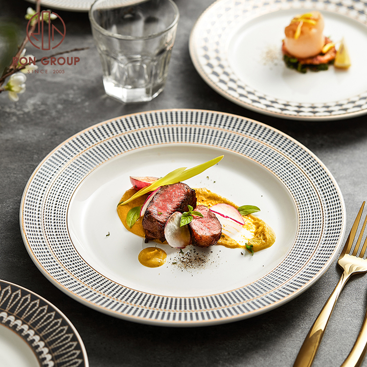 Handpainted Porcelain Dinner Plates for Wedding, Hotel & Banquet Custom Service